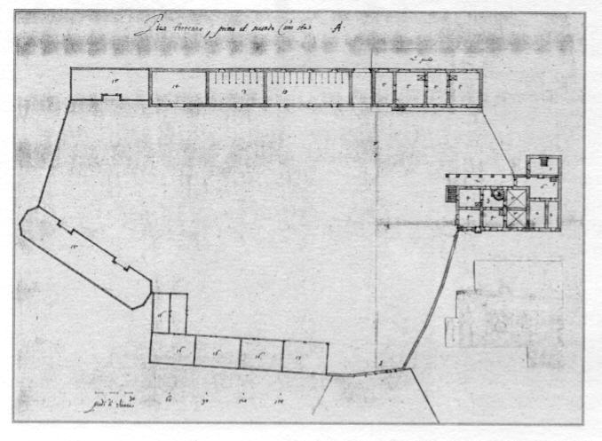 tvrz v Kamenici – plán přízemí tvrze