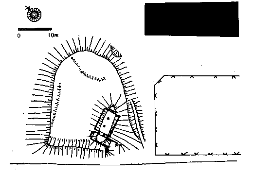 tvrz v Kovači – plán tvrziště